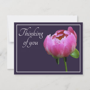 Pink Peony Navy Farbe Hintergrund Denken Sie an Si Postkarte