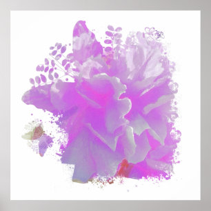 *~* Pink Peony Painting Art Butterfly AR3 Poster