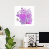 *~* Pink Peony Painting Art Butterfly AR3 Poster (Heimbüro)
