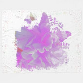 *~* Pink Peony Painting Art Happy Butterfly AR3 Fleecedecke (Vorderseite (Horizontal))