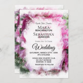 *~* Pink Peony Painting Artistic AR1 Hochzeit Einladung (Vorne/Hinten)