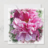 *~* Pink Peony Painting Artistic AR1 Wedding Invit Einladung (Rückseite)