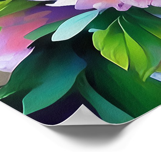 Pink Peony Painting, Peonies Blume Wall Art Poster (Ecke)