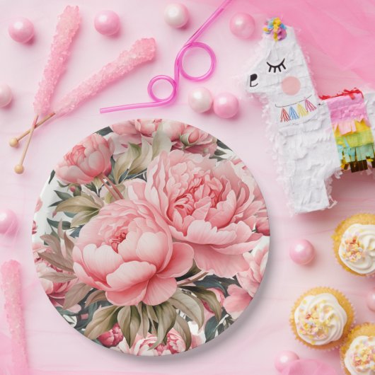 Pink Peony  Pappteller (Party)