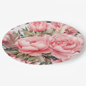 Pink Peony  Pappteller (Schrägansicht)