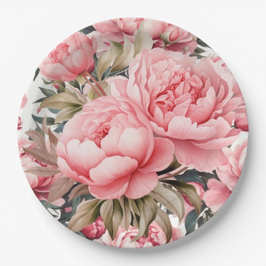 Pink Peony  Pappteller (Vorderseite)