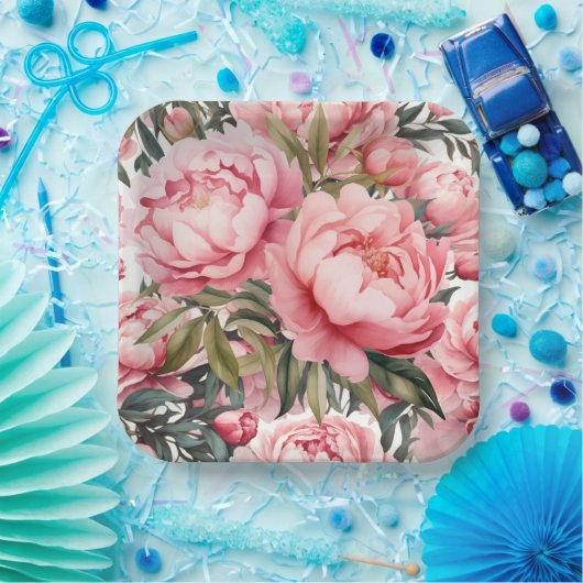 Pink Peony  Pappteller (Party)