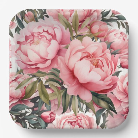 Pink Peony  Pappteller (Vorderseite)