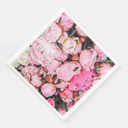 Pink Peony Party Design Serviette (Ecke)