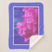 Pink Peony Pastel Blume Stilisierte Throw Blanke Sherpadecke (Vorderseite)