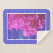 Pink Peony Pastel Blume Stilisierte Throw Blanke Sherpadecke (Vorderseite (Horizontal))