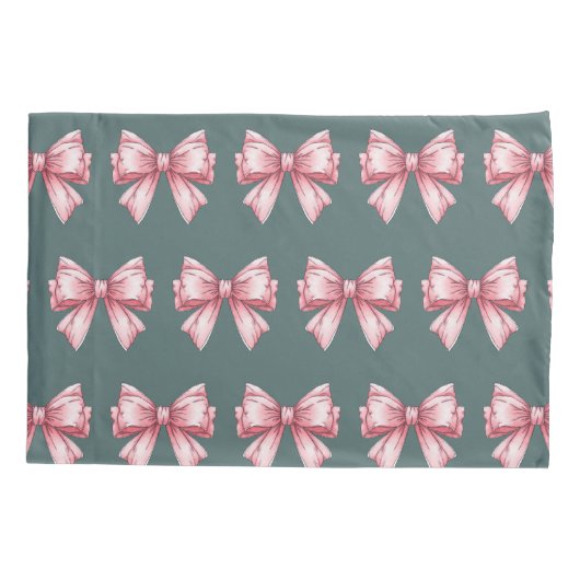 Pink Peony Pattern und Bogen Kissenbezug (Rückseite)