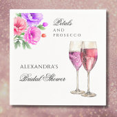 Pink Peony Petals and Prosecco Brautparty Serviette