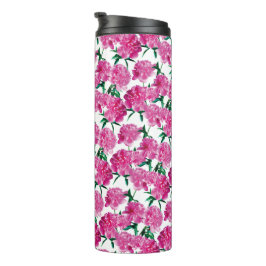 Pink Peony Photo Pattern Romantic Girly Modern Thermosbecher