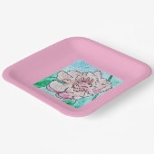 Pink Peony Pink Paper Plate Pappteller (Gewinkelt)