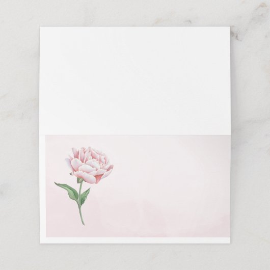Pink Peony Platzkarten (Außenseite Aufgefaltet)