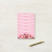 Pink Peony Post-it Klebezettel (Auf Schreibtisch)