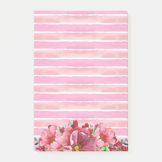 Pink Peony Post-it Klebezettel (Vorderseite)
