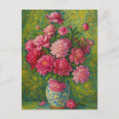 Pink Peony Postcard Postkarte (Vorderseite)