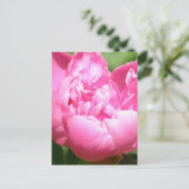 Pink Peony Postcard Postkarte (Stehend Vorderseite)