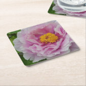 Pink Peony Rechteckiger Pappuntersetzer (angewinkelt)