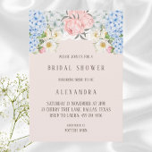 Pink Peony Romantic Blue Hydrangea Brautparty Einladung