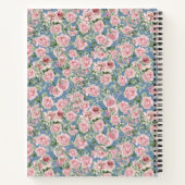 Pink Peony Rose Personalisierter Individuelle Name Notizblock (Rückseite)