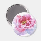 Pink Peony Round Magnet (Vorderseite/Rückseite)