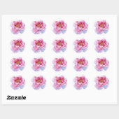 Pink Peony Round Stickers (Blatt)