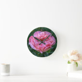 Pink Peony Runde Wanduhr (Zuhause)