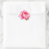 PINK PEONY RUNDER AUFKLEBER (Tasche)