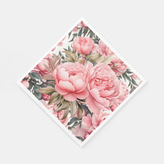 Pink Peony  Serviette (Ecke)
