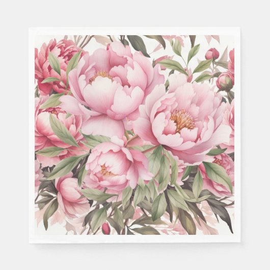Pink Peony  Serviette (Vorderseite)