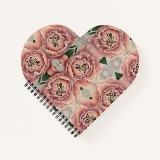Pink Peony Spiral Notebook Notizblock