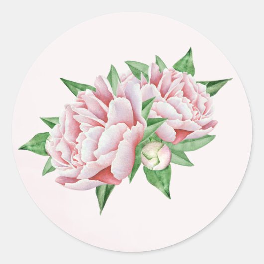 Pink Peony Stickers (Vorderseite)