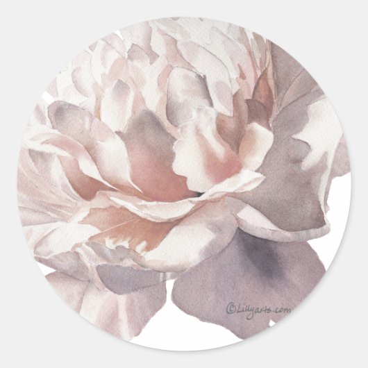 Pink Peony Stickers Hochzeit Personalisiert (Vorderseite)