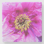 Pink Peony Stone Untersetzer (Vorderseite)