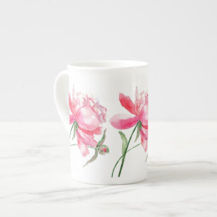 Pink Peony Tasse Cup Knochen China