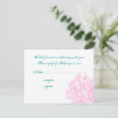 Pink Peony UAWG RSVP Karte (Stehend Vorderseite)