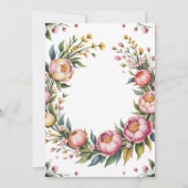 Pink Peony und Gelbes Brautparty Einladung (Rückseite)