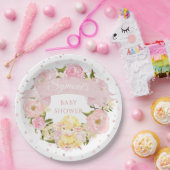 Pink Peony und Rose Gold Sheep Custom Baby Dusche Pappteller (Party)