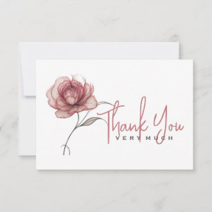 Pink peony Vielen Dank Dankeskarte