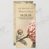 Pink Peony Vintage Hochzeitsprogramme Programm (Vorne/Hinten)