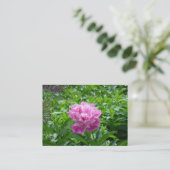 Pink Peony Visitenkarte (Stehend Vorderseite)