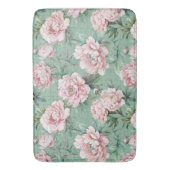 Pink Peony Watercolor Badematte (Vorderseite Vertikal)