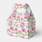 Pink Peony Watercolor Brautparty Geschenkschachtel (Rückseite)