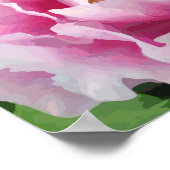 Pink Peony Watercolor Feine Blumen Poster (Ecke)