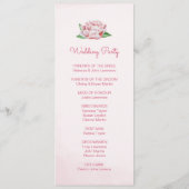 Pink Peony Watercolor Hochzeitsprogramme Programm (Rückseite)