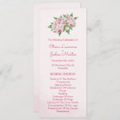 Pink Peony Watercolor Hochzeitsprogramme Programm (Vorne/Hinten)