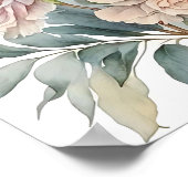 Pink Peony Watercolor Malerei Art Print Poster (Ecke)